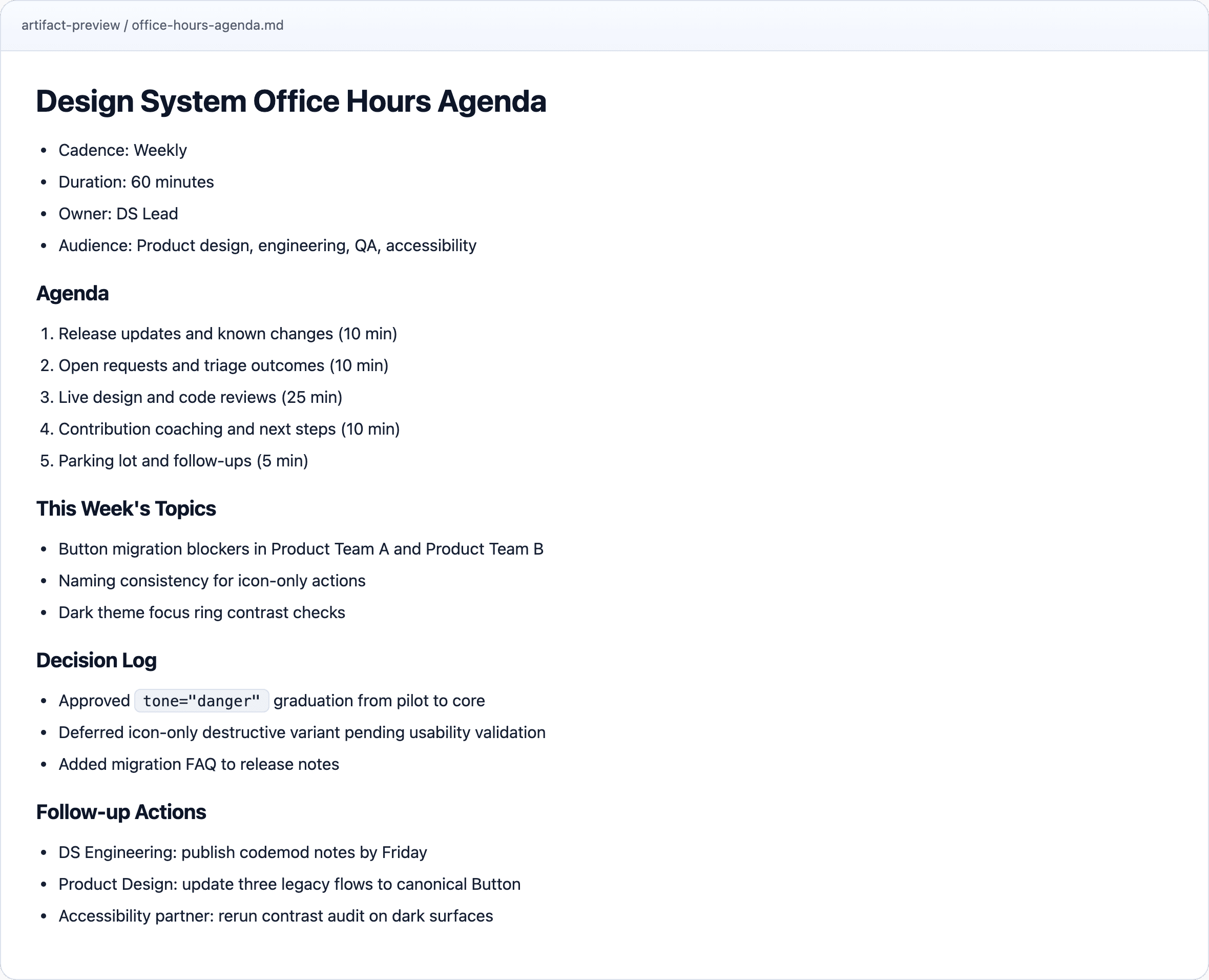 Office Hours Agenda